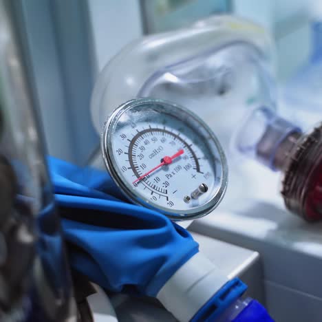 medical equipment. work of anaesthesia machine ventilator in the intensive care unit. close-up.