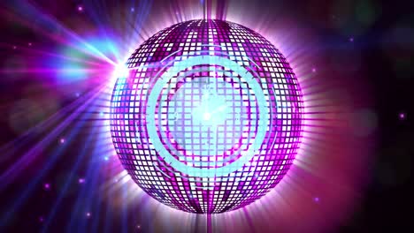 animation of clock over rotating mirror ball