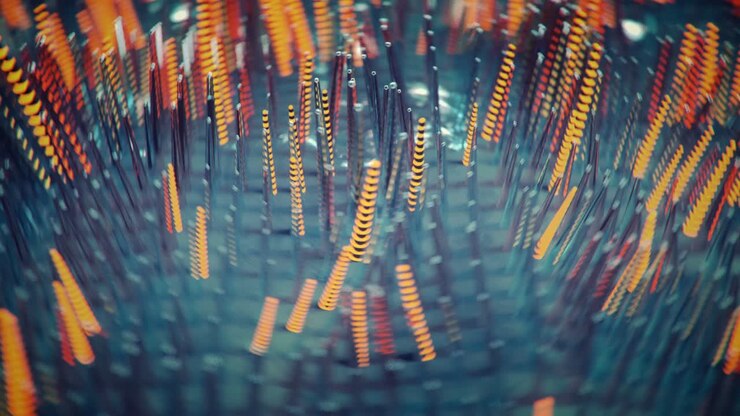 Fiber optics in cyberspace seamless loop 3D render animation
