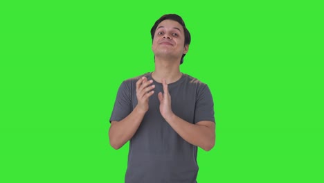 Happy-Indian-man-clapping-and-appreciating-Green-screen