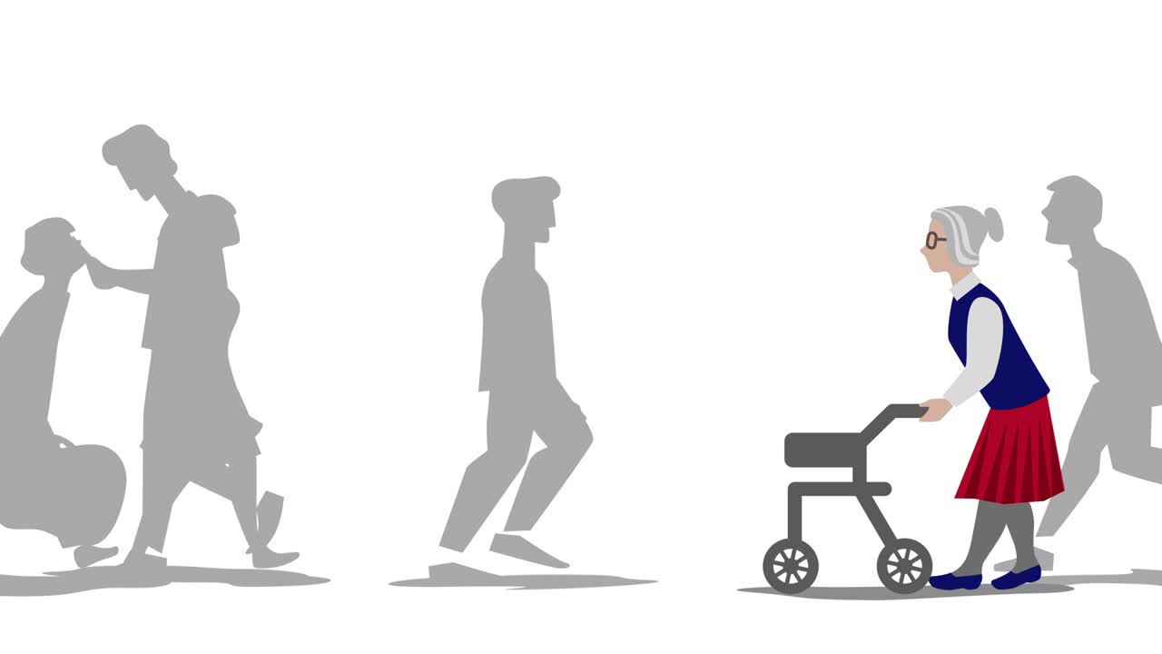 보행기를 사용하는 여자