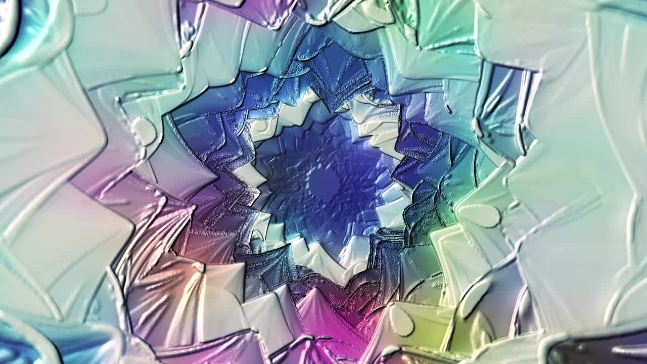 Multicolored abstract shapes animation with fluids loop