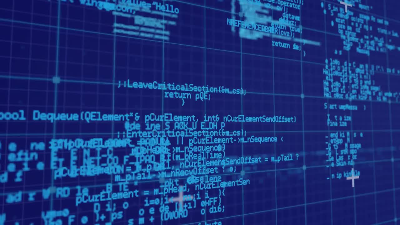Data processing against blue background