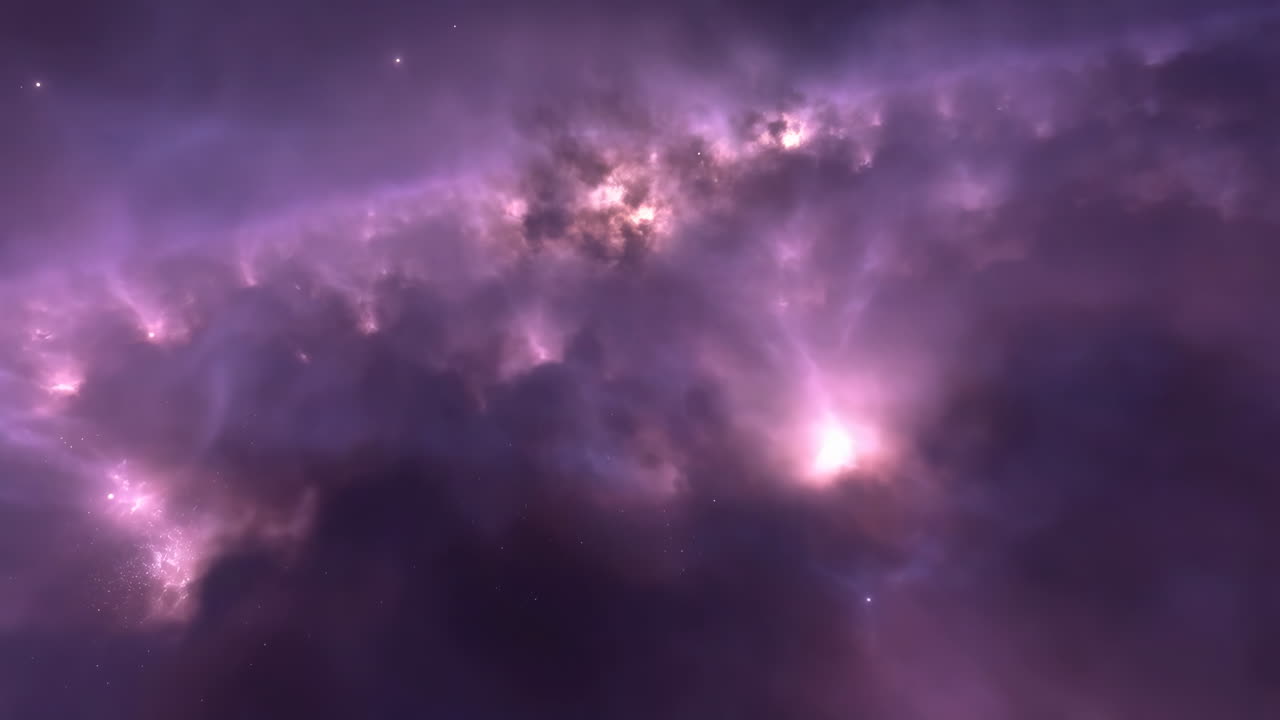 Vibrant Purple Nebula in Deep Space