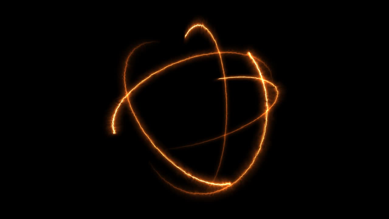 Atom rotate moving by infinity of orange fire red nature and flame energy