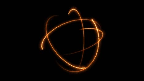 atom rotate moving by infinity of orange fire red nature and flame energy