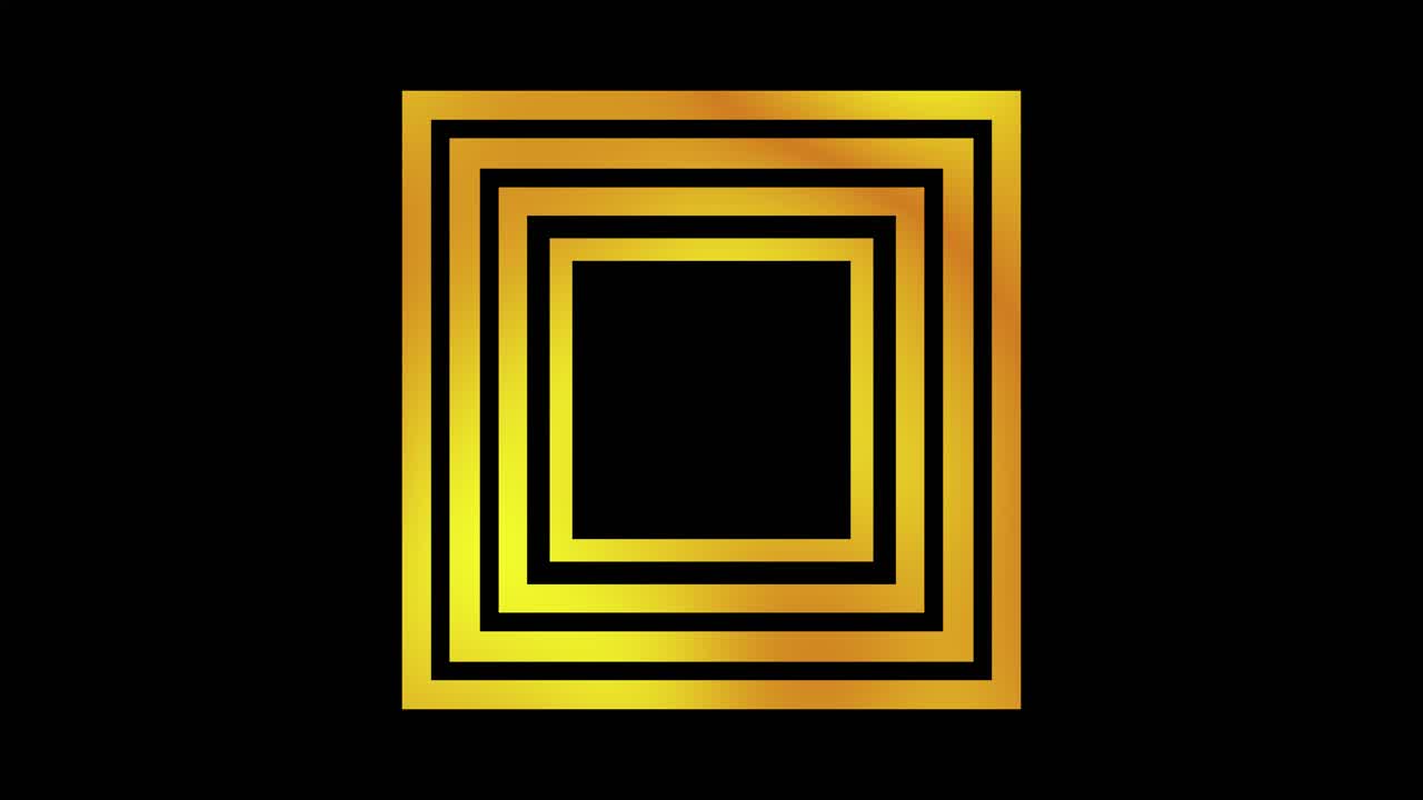 Shimmering Golden Rectangles Abstract Frame Animation