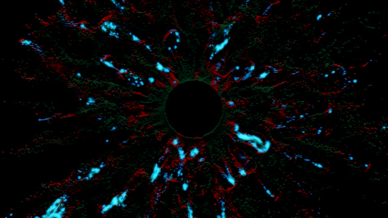 4k cgi polvo de pintura y simulación de luz.