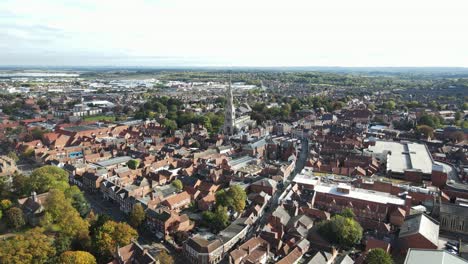 Newark-On-Trent-Reino-Unido-Centro-De-La-Ciudad-Vista-Aérea-Punto-De-Vista