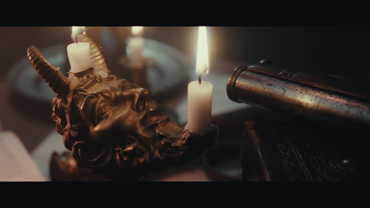 An old candelabra inside the sailing ship cabin