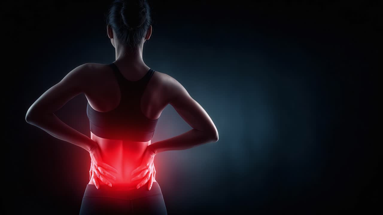 Exploring the Impacts of Back Pain: A Visual Representation of Discomfort and Pain in the Lower Back Region of a Young Woman