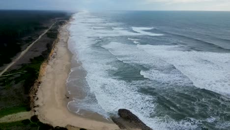 Drone-De-Vista-De-Rotación-Aérea-De-Playa