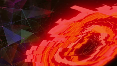 animación del escaneo de alcance y el procesamiento de datos a través de redes.