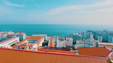 view of the mediterranean sea from the heights of the casbah of algiers