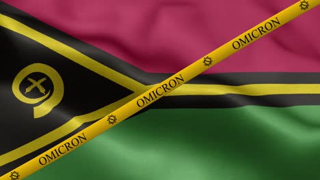 variante omicron y franja de prohibición en la bandera de vanuatu - bandera de vanatu