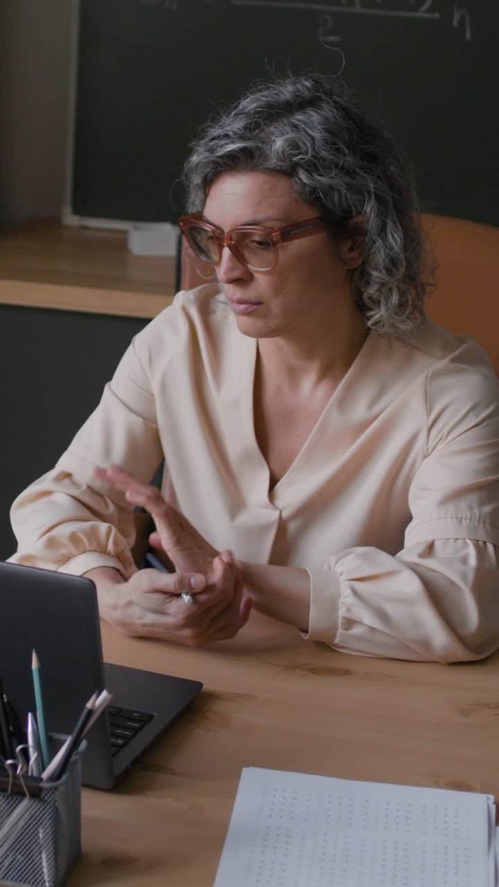 Online Teacher in Classroom