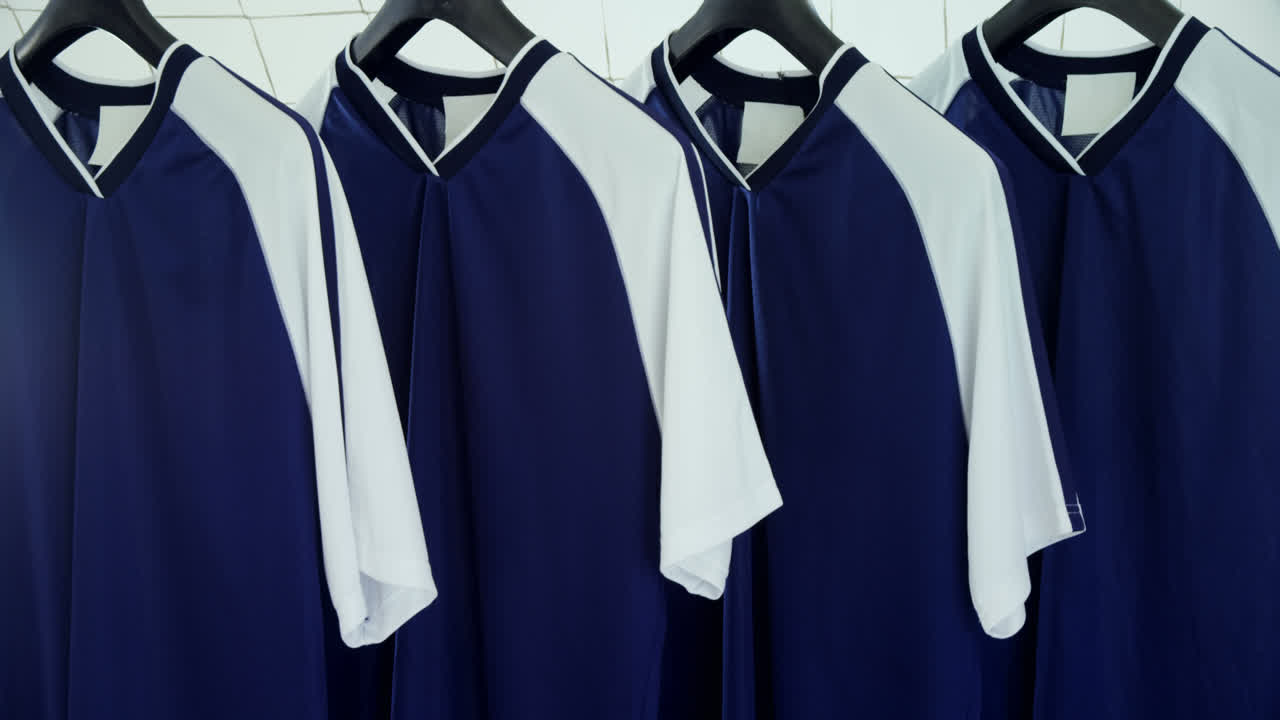 하 ⁇  배경 4k에 대한 골포스트에 매달린 파란색 유니폼