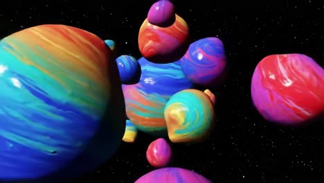 Colorful Abstract Spheres in Space