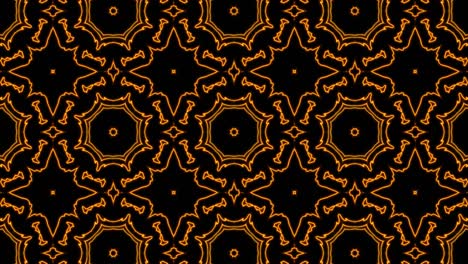 abstract orange geometric seamless pattern background. abstract stripes kaleidoscope loop. fast psychedelic colorful kaleidoscope vj background. disco abstract motion background. kaleidoscope effect