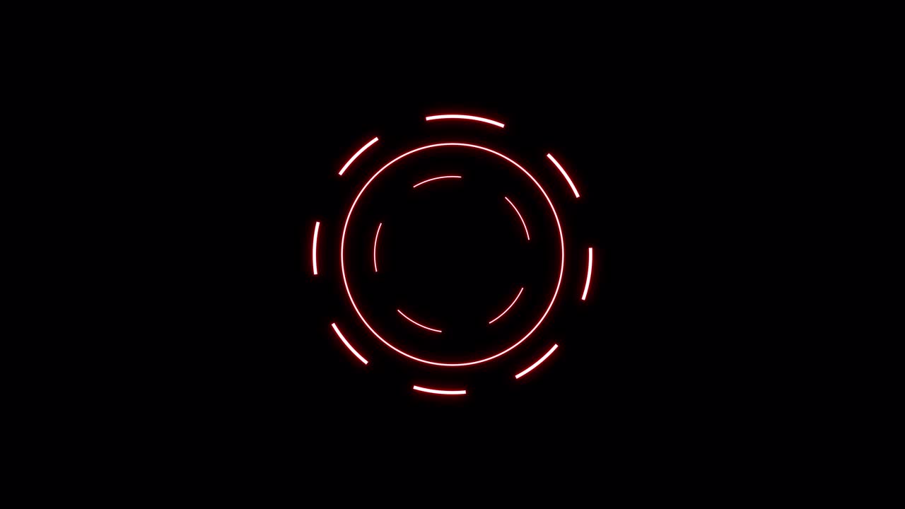 Red Glowing Circular Loading Animation on Black Background