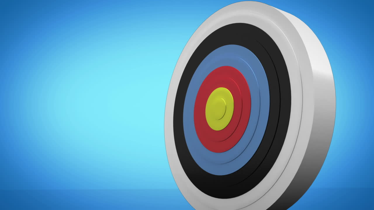 flecha volando hacia el tablero de dardos y golpeando el objetivo