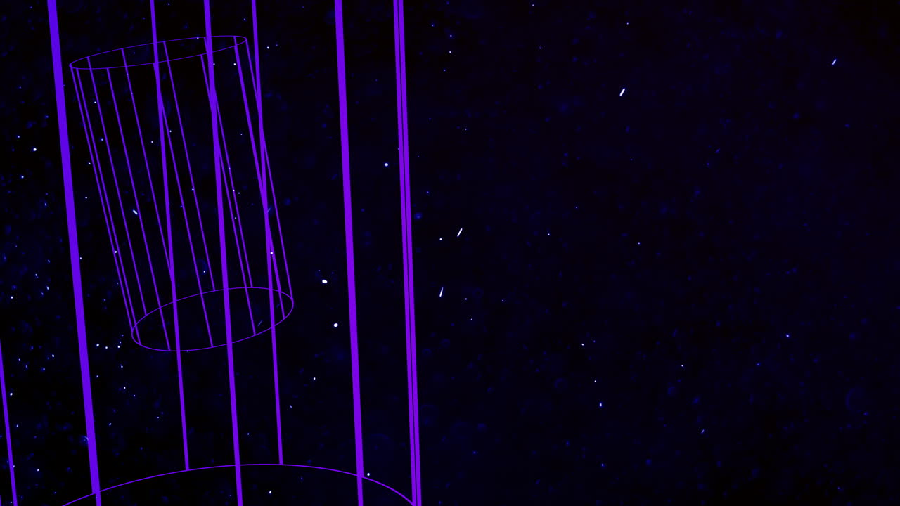 공간 18에 입자가 있는 모션 추상 기하학적 모양