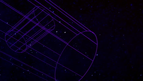 movimiento forma geométrica abstracta con partículas en el espacio 18