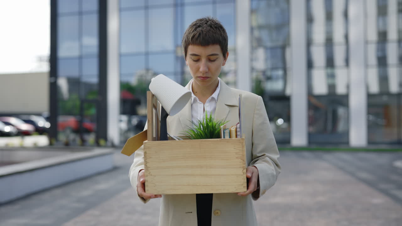 Woman Fired and Leaving Her Job