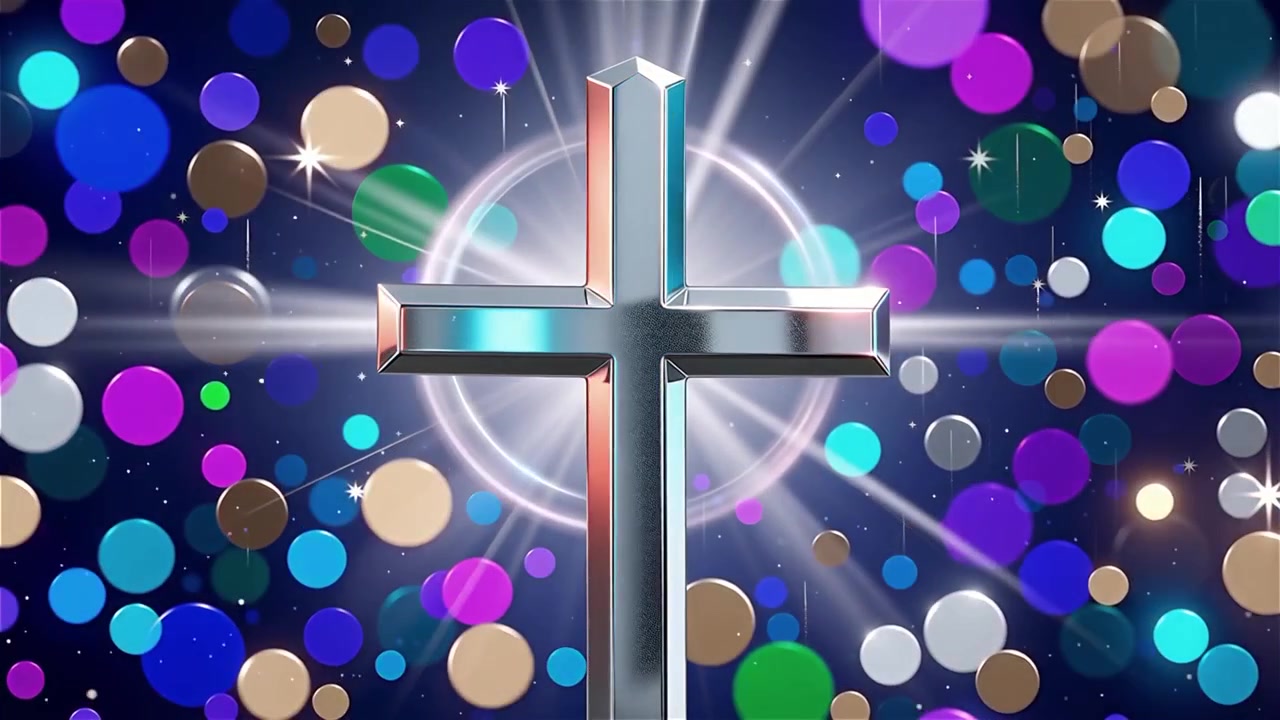 Cruz Cristiana con Luz Celestial, Fondo para Adoración.