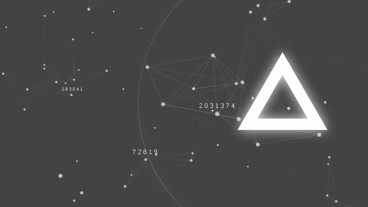 회색 배경 에 있는 삼각형 의 디지털 복합화