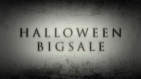 gran venta de halloween en la pared de grunge blanco oscuro