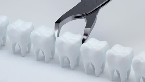 animation of install the new tooth, 3d rendering.