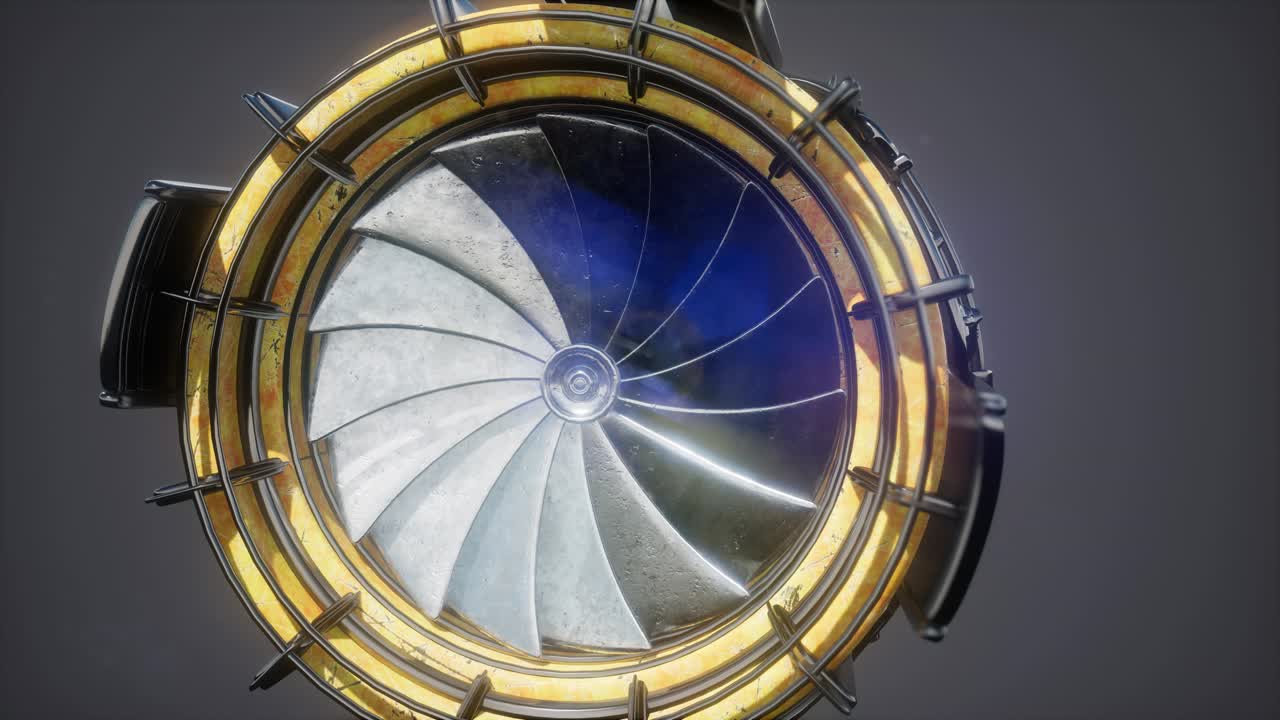 Rotate Jet Engine Turbine