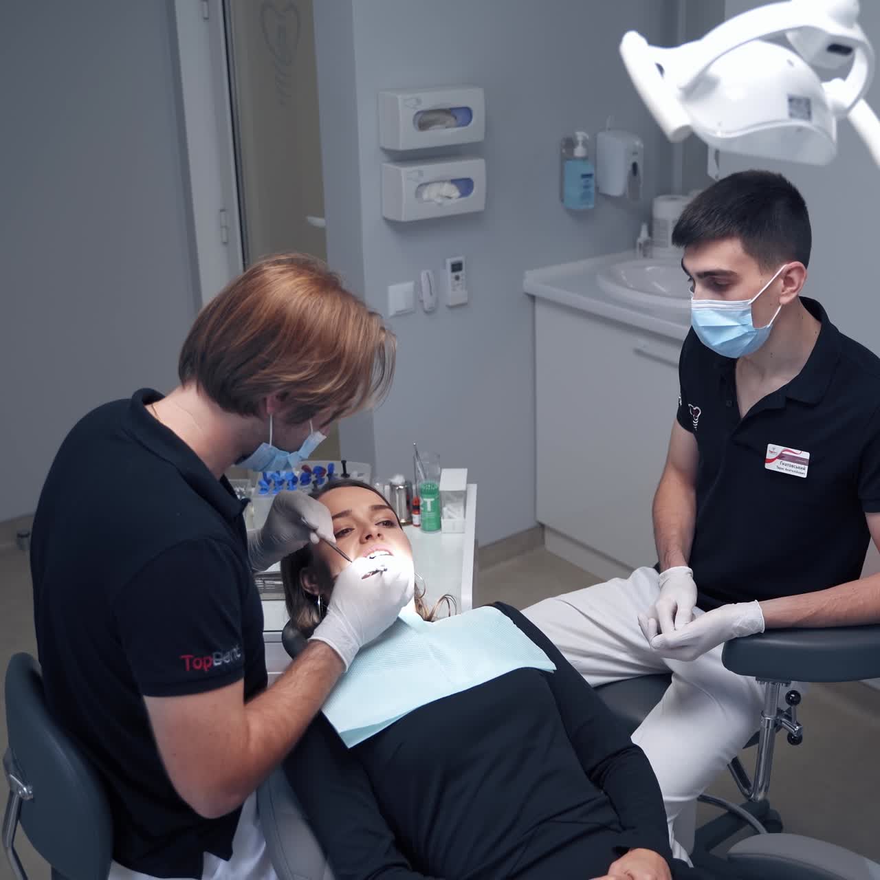 Female patient at dentist office