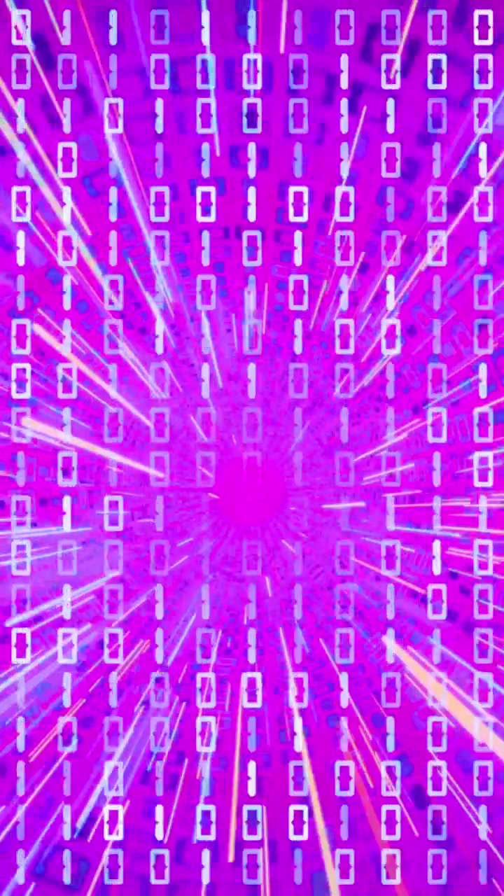 Dynamic Digital Data Stream with Binary Code Tunnel