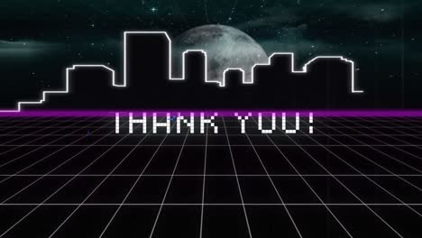 Animation-of-thank-you-text-over-digital-city