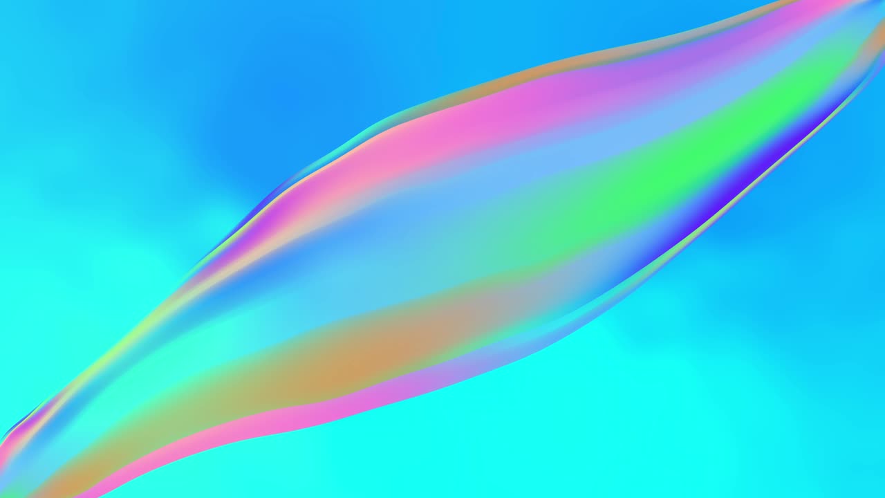 무지개 색의 타원형 비누 거품 모션 그래픽