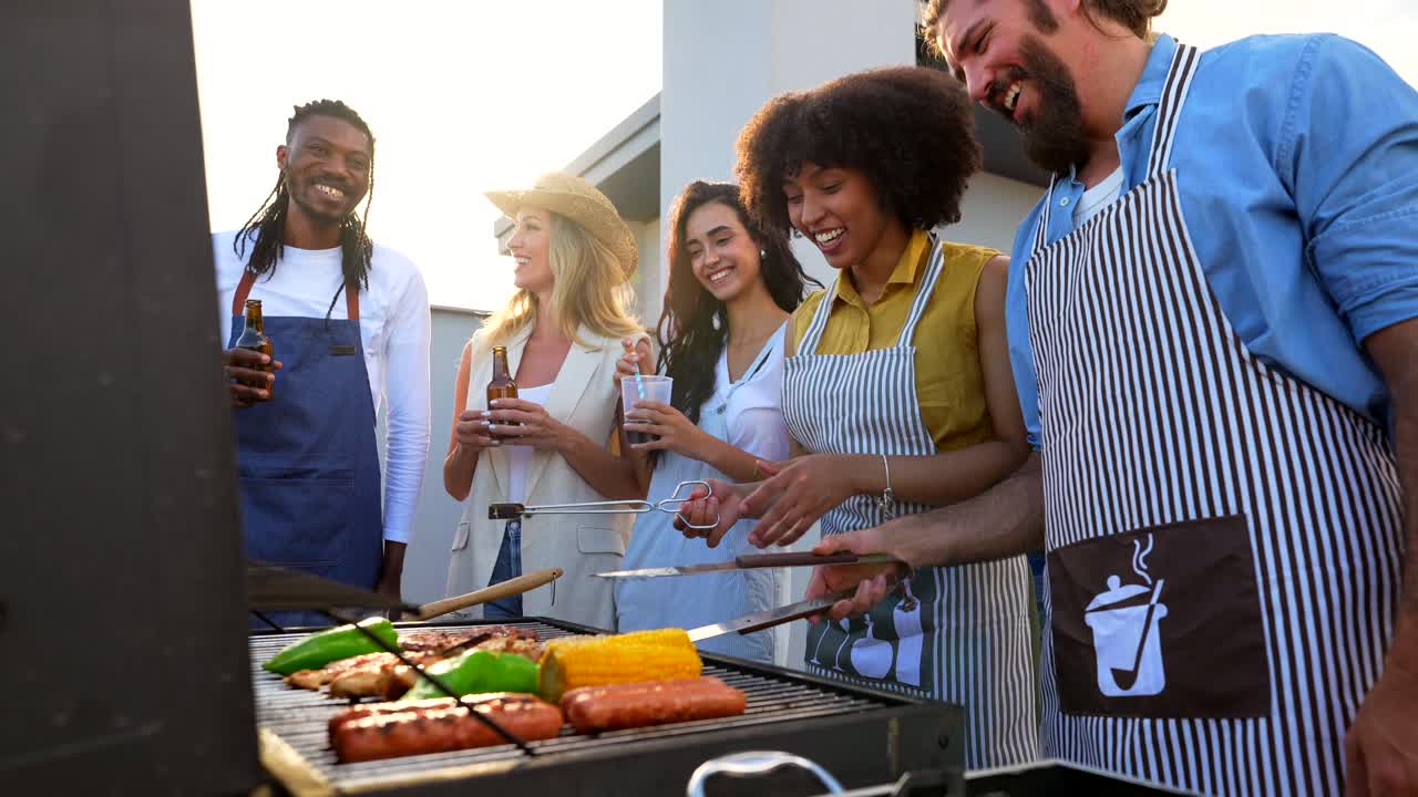 People enjoying a barbecue party