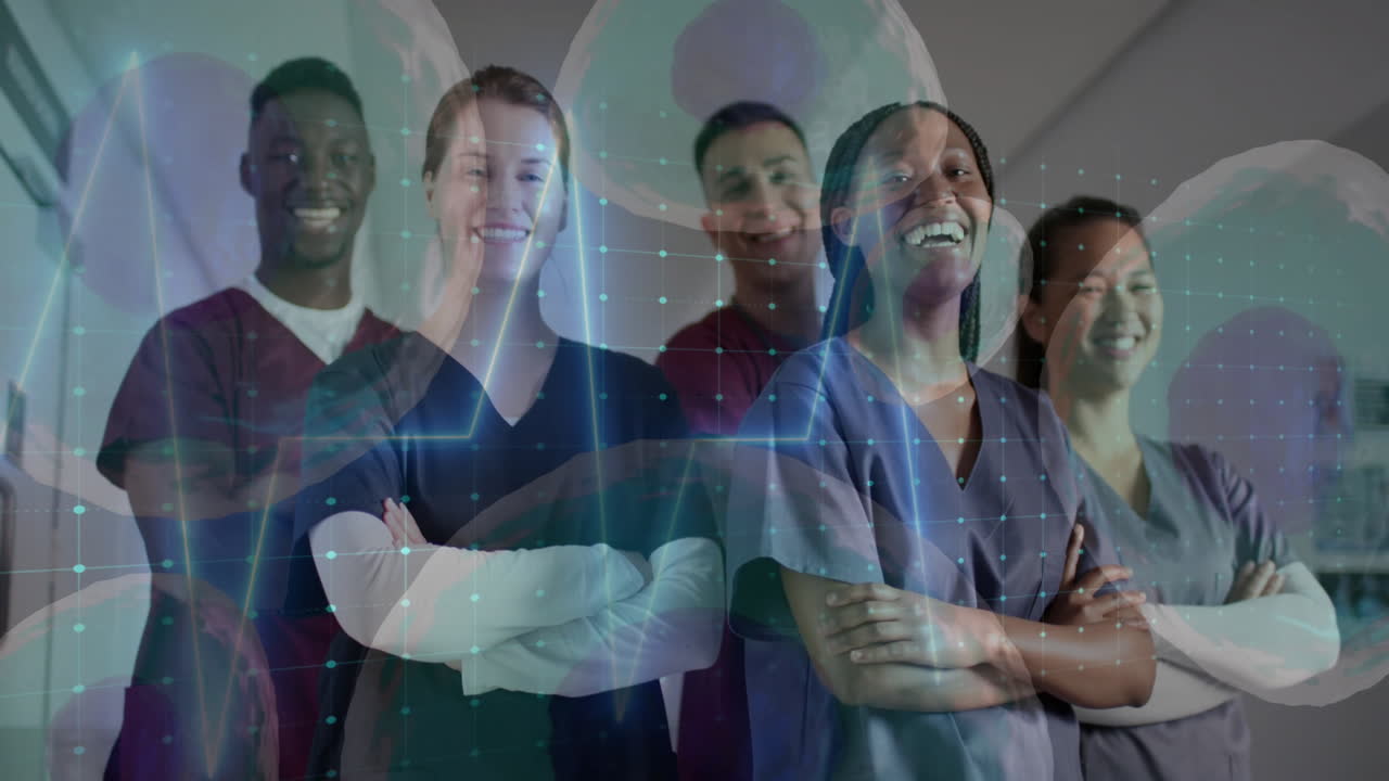 Animation of data processing over diverse doctors in hospital