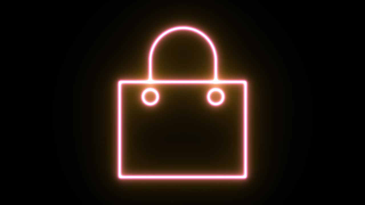 animación de icono de luz de neón. fondo negro 4k uhd.