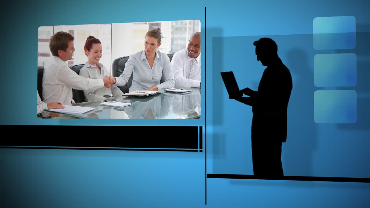 사업가 들 이 일 하고 있는 장면