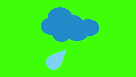 animación del icono de la llovizna en una pantalla verde