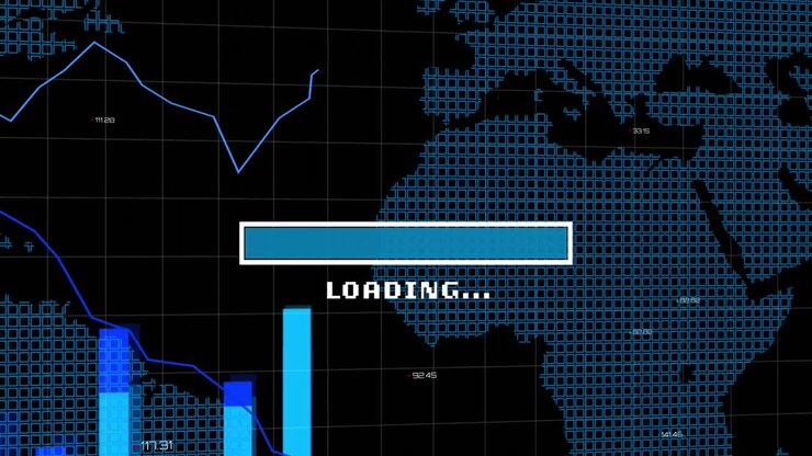 Animation of data loading bar over data processing