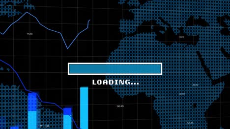animación de la barra de carga de datos sobre el procesamiento de datos