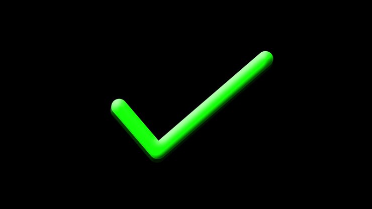 Bright green check mark background represents success approval completion verification apps websites