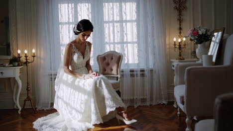 bride getting ready for her wedding day