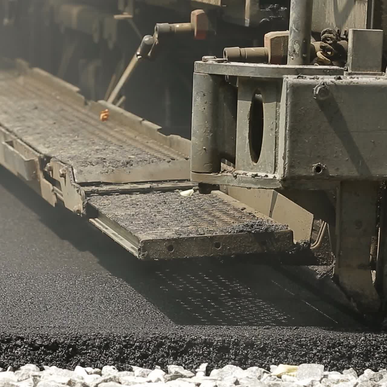 Tracked Paver At Asphalt