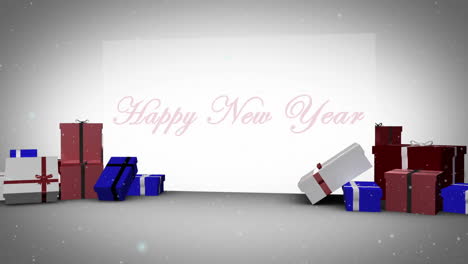 feliz navidad con feliz año nuevo animación