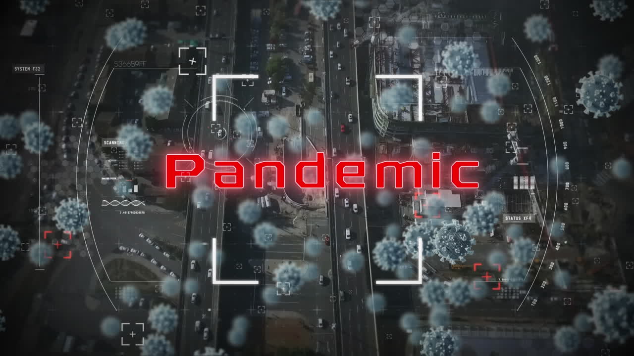 도시 풍경에 대한 전염병 텍스트