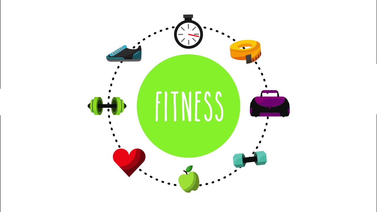 세트 아이콘 애니메이션으로 건강한 라이프 스타일